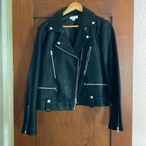 NWOT Topshop Faux Leather Moto Jacket